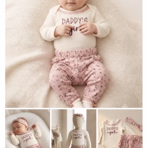 Set Body, Balaca, Medias y Pantalón Niñas DADDYS GIRL ROSAS