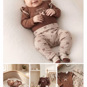Set Body, Balaca, Medias y Pantalón Niñas MAMAS COFFEE DATE