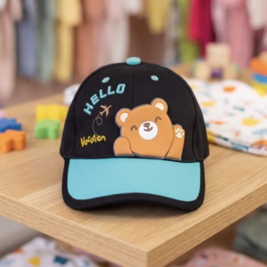 Gorra Oso Hello Negro Azul