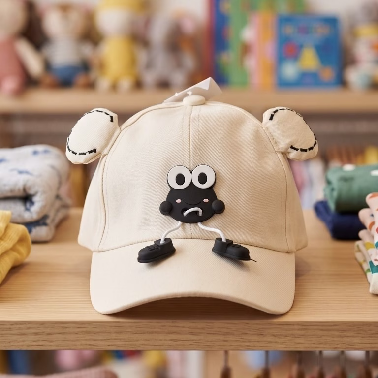 Gorra Carita y Pies Beige Negra