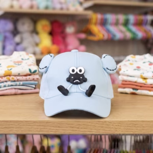 Gorra Carita Con Orejas y Pies Azul Celeste