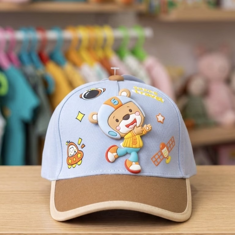 Gorra Perrito Giratorio Space Travel Azul Beige