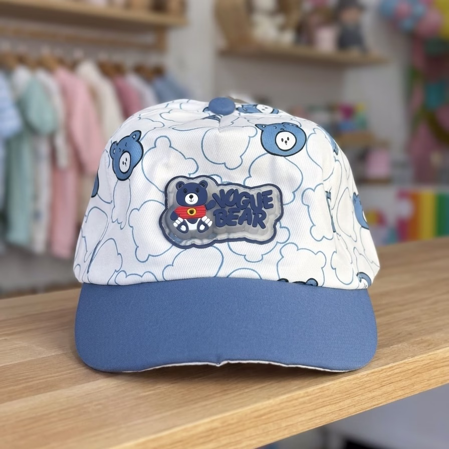 Gorra Bebé Con Luces Osito Vogue Azul Beige